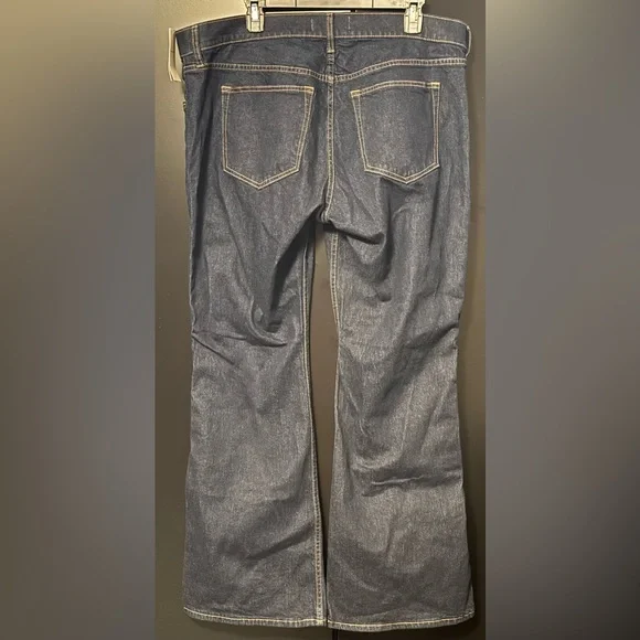 Abercrombie & Fitch Mid Rise Bootcut Jeans Dark Rinse Size 16 - 33 Short A&F - Picture 3 of 6